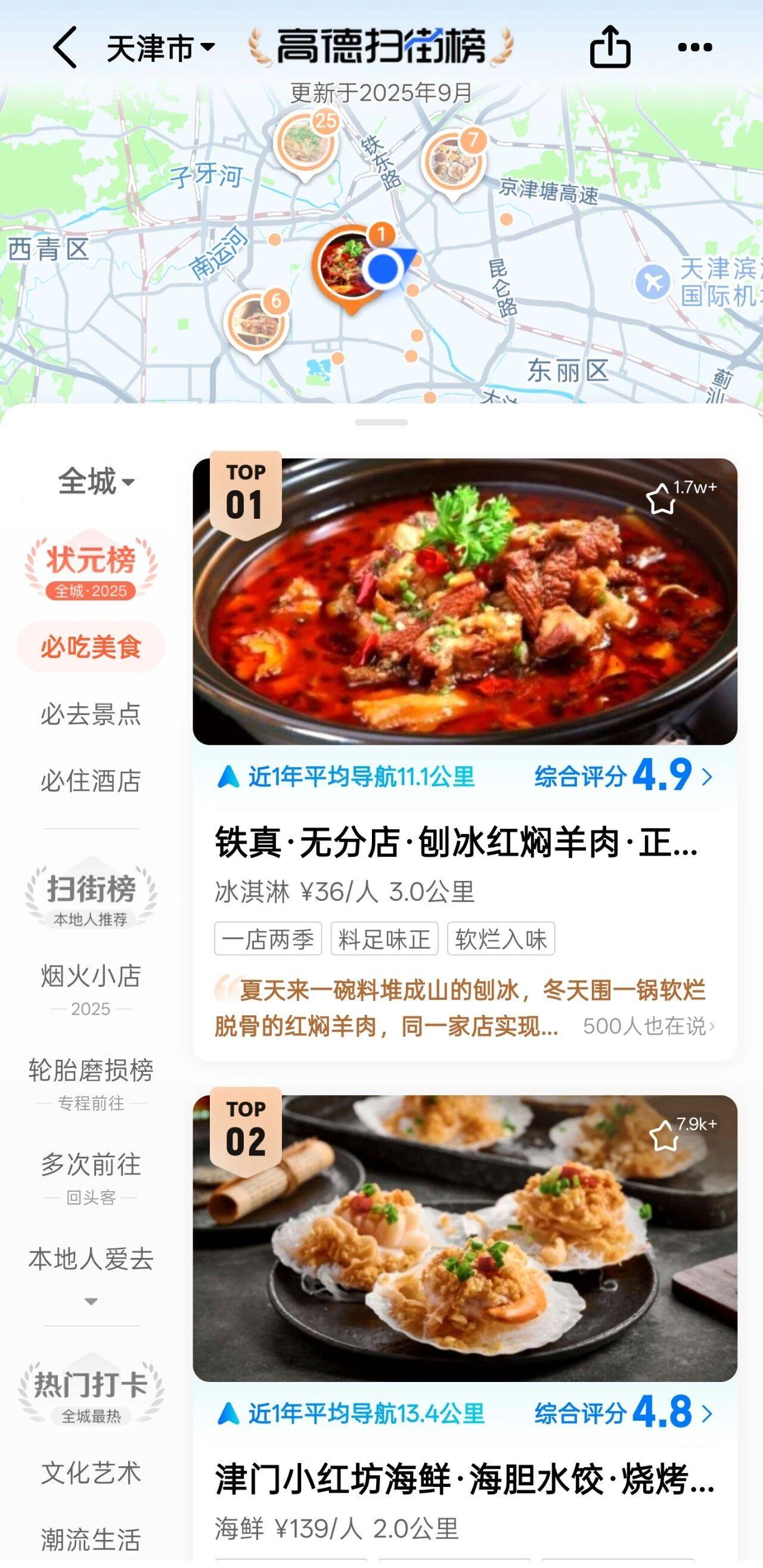 高德扫街榜发出2025国庆假期首次提醒：建议“错峰吃行”